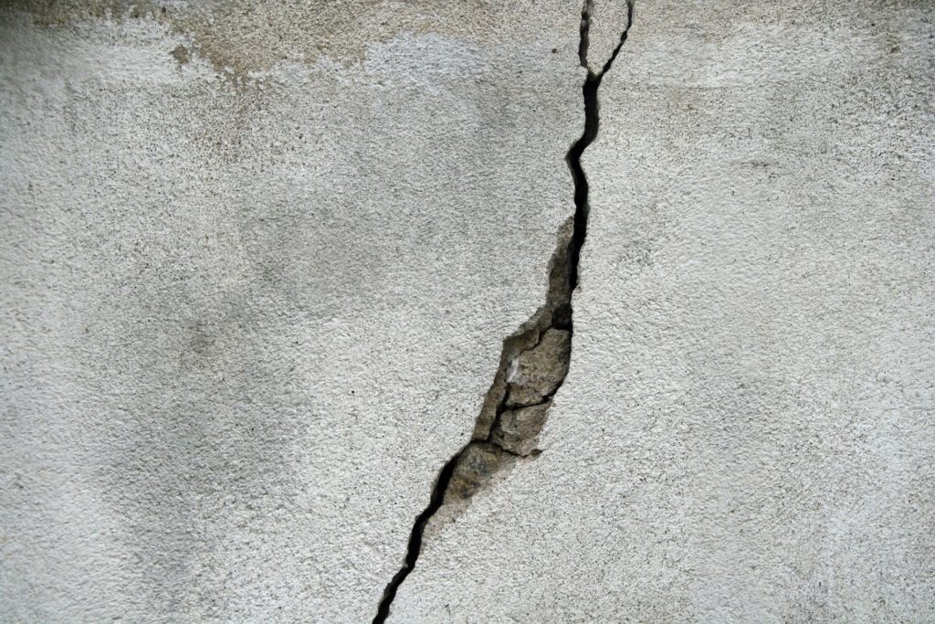 concrete displaying crack